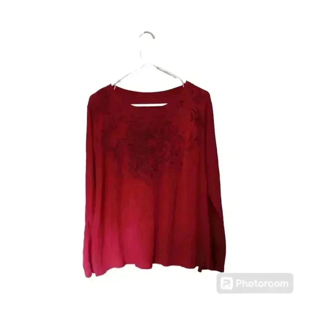 Ladies Red And Black Shirt